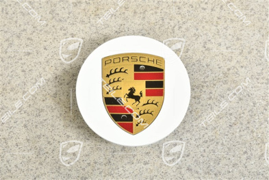 Center cap, concave, coloured crest, White