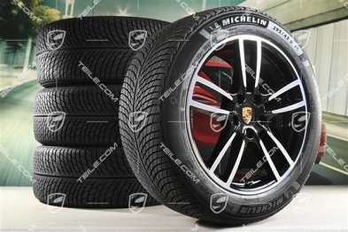 20" Cayenne Sport Winterräder Satz, Felgen 9J x 20 ET50 + 10,5J x 20 ET64 + Michelin Winterreifen 255/55 R20 + 295/45 R20, mit RDK-Sensoren