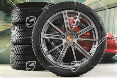 20" Panamera Turbo Koła zimowe, komplet, felgi 9,5J x 20 ET71 + 10,5J x 20 ET71 + opony zimowe Bridgestone 275/40 R20 + 315/35 R20, Adamantium