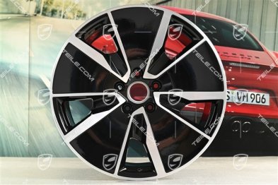 21" Macan Turbo Felgensatz, 8,5J x 21 ET27 + 10,5J x 21 ET47, in Schwarz Hochglanz