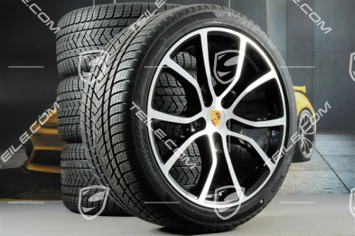 21-inch Cayenne Exclusive Design winter wheel set, rims 9,5J x 21 ET46 + 11,0J x 21 ET58 + Pirelli winter tyres 275/40 R21 + 305/35 R21, with TPMS, black high gloss + bright-polished areas