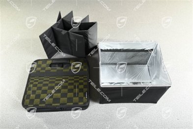 Foldable Luggage compartment box, Pasha Black / Olive Neo incl. Bottle insert + Cooler bag