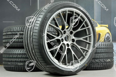 20" Sommerräder Satz RS SPYDER Design, Felgen 8,5J x 20 ET49 + 11,5J x 20 ET56 + Sommerreifen 245/35 R20 + 305/30 R20, in Platinum (seidenglanz)