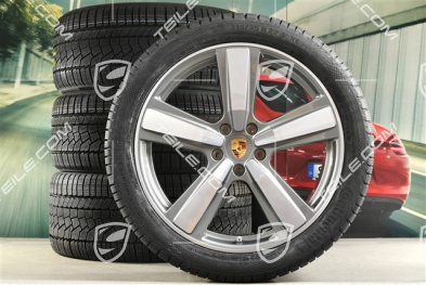22" Winterräder Cayenne Exclusive Design Sport, Felgen 10J x 22 ET48 +11,5J x 22 ET61 + Continental Winterreifen 285/40 R22 + 315/35 R22, in Platinsilber