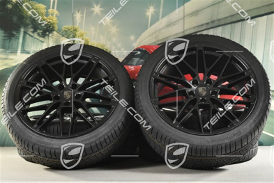 22" koła zimowe RS Spyder Design, felgi 9J x 22 ET29 + 11J x 22 ET47 + NOWE opony zimowe Continental 255/40 R22 + 295/35 R22, czarny satynowy półmat