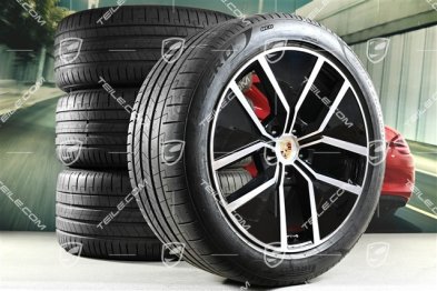21" Cayenne Coupe Aero Design Sommerräder Satz, Felgen 9,5J x 21 ET46 + 11,0J x 21 ET49 + Pirelli P Zero Sommerreifen 285/45 R21 + 315/40 R21, mit RDK-Sensoren/ ca. 30km, DOT/Bj. 2025