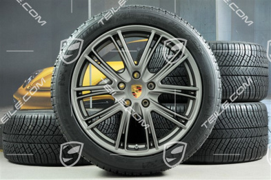 20-inch winter wheels set "Exclusive Design", rims 9,5 J x 20 ET71 + 10,5 J x 20 ET71 + NEW Michelin Pilot Alpin 4 winter tires 275/40 R20 + 315/35 R20, Platinum (satin)