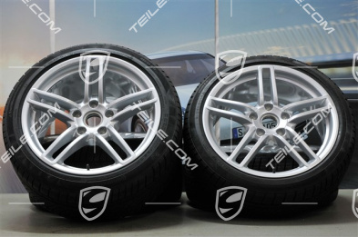 19" Winterräder Satz Carrera, Felgen 8,5J x 19 ET54 + 11J x 19 ET48 + Continental Winterreifen 235/40 R19 + 295/35 R19, mit RDK-Sensoren