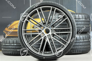 20" Turbo IV Sommerräder Satz, Felgen 8,5J x 20 ET57 + 10,5J x 20 ET47 + Pirelli Sommerreifen 235/35 ZR20 + 265/35 ZR20, mit RDK-Sensoren