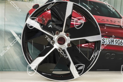 21-inch wheel rim Taycan Exclusive Design, 9,5J x 21 ET60,  front, black high gloss, L