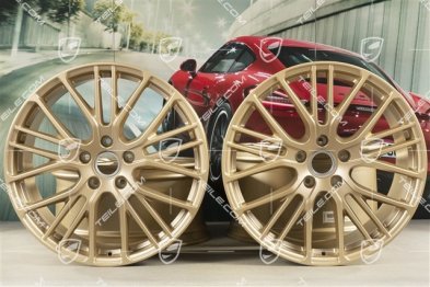 21-inch wheel rim set Panamera Exclusive Design Sport, 9,5J x 21 ET71 + 11,5J x 21 ET69, Aurum satin mat