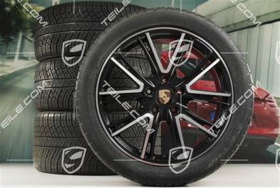 20" Koła zimowe, komplet "Exclusive Design", felgi 9,5 J x 20 ET71 + 10,5 J x 20 ET71 + opony zimowe Michelin Pilot Alpin 4 275/40 R20 + 315/35 R20, czarne wysoki połysk