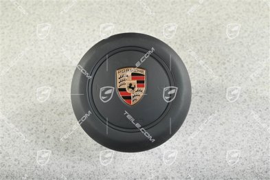 Airbag unit, steering wheel, Black ring / band, leatherette, Black