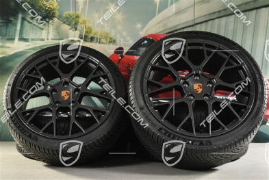 20"+21" RS Spyder Design winter wheel set, wheel rims 8,5J x 20 ET50 + 11J x 21 ET82 + NEW Michelin winter tyres 245/35 R20 + 305/30 R21, with TPMS, Anthracite Grey