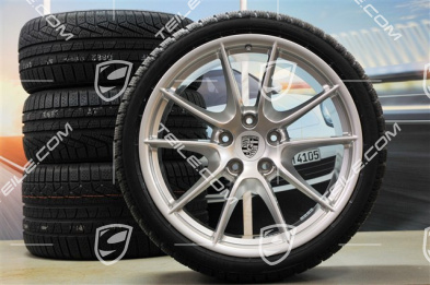 20" Komplet kół zimowych Carrera S (III) , felgi 8,5J x 20 ET51 + 11J x 20 ET52 + opony zimowe Pirelli 245/35 ZR20 + 295/30 ZR20, z czujnikami ciśnienia
