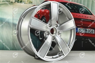 20" Komplet felg Carrera Sport, 8,5J x 20 ET57 + 10,5J x 20 ET47, Platinsilber Metallic