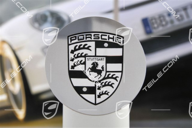 Radzierdeckel, poliert, konkav, Wappen schwarz, Turbo III / Turbo IV