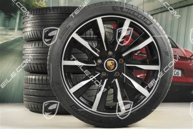 20" Tequipment Design Sommerräder Satz, Felgen 9J x 20 ET54 + 11J x 20 ET60 + NEUE Michelin Sommerreifen 245/45 R20 + 285/40 R20, schwarz hochglanz