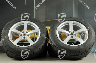 18" "Macan" Winterräder Satz, Felgen 8J x 18 ET21 + 9J x 18 ET21, Continental ContiWinterContact Winterreifen 235/60 ZR 18 + 255/55 ZR 18, mit RDK