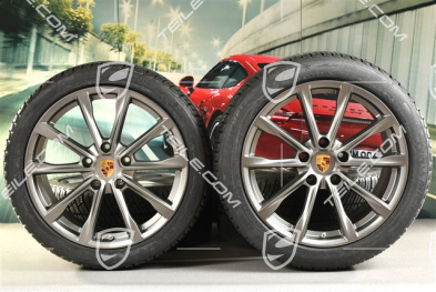 19-inch Boxster S winter wheels set, rims 8J x 19 ET57 + 10J x 19 ET45, Michelin Pilot Alpin 4 winter tires 235/40 R19 +265/40 R19, Platinum satin mat