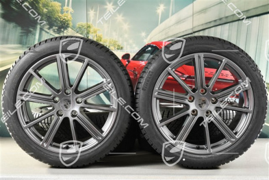 20" Panamera Turbo Winterräder Satz, Felgen 9,5J x 20 ET71 + 10,5J x 20 ET71 + NEUE Pirelli Winterreifen 275/40 R20 + 315/35 R20, Adamantium