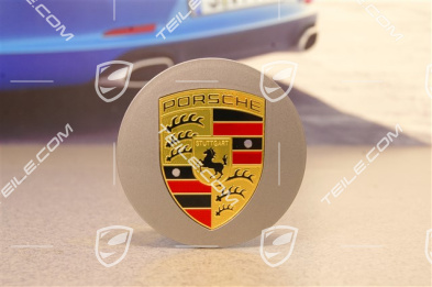 Radzierdeckel, konvex, Wappen farbig, Platinum Silber Metallic