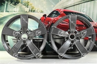 20-inch wheel rim set Carrera Sport, 8,5J x 20 ET57 + 10,5J x 20 ET51, Boxster T / Cayman T, in titanium