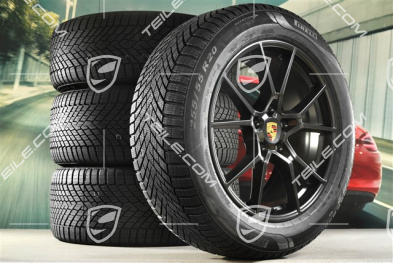 20-inch Cayenne S winter wheel set, rims 9J x 20 ET50 + 10,5J x 20 ET64 + NEW Pirelli winter tyres 255/55 R20 + 295/45 R20, with TPMS, black satin matt