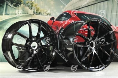 20-inch wheel rim set SPYDER, 8,5J x 20 ET57 + 10,5J x 20 ET47, black high gloss