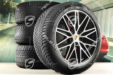 21" RS Spyder Design Winterräder Satz, Felgen 9,5J x 21 ET46 + 11,0J x 21 ET58 + Pirelli Winterreifen 285/45 R21 + 305/40 R21, mit RDK-Sensoren, schwarz hochglanz