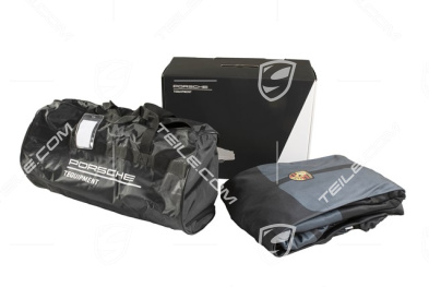 Abdeckhülle / Car cover, schwarz, GT3 Touring paket, "Porsche" Schriftzug, für innen