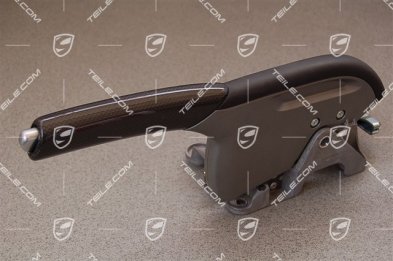 Handbremshebel komplett, Carbon, schwarzes Leder