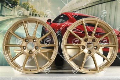 20" "Spyder" / "718 Sport" Felgen Satz, Felgen 8,5J x 20 ET57 + 10,5J x 20 ET47, Aurum Seidenmatt