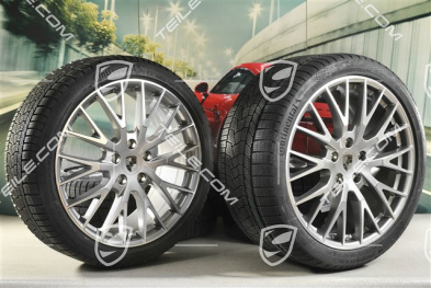21-inch Panamera Exclusive Design Winter wheel set, wheel rims 9,5J x 21 ET71 + 10,5J x 21 ET71 + Continental Winter Contact TS860 S winter tyres 275/35 R21 + 315/30 R21, Platin Silver