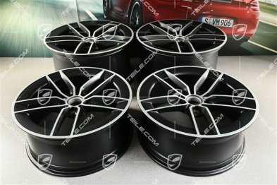 20"+21" Carrera Exclusive Design Felgensatz, Felgen 8,5J x 20 ET50 + 11,5J x 21 ET79, schwarz seidenmatt