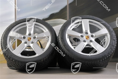 19" winter wheel set Cayman S, 8J x 19 ET57 + 9,5J x 19 ET45, tyres Michelin Pilot Alpin 4 235/40 R19 + 265/40 R19, without TPMS.