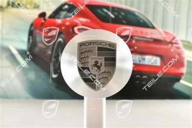 Wheel trim, concave, crest in Turbonit / rhodium, polished aluminium