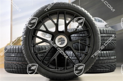 20" Turbo S central locking winter wheel set for Turbo S / GTS, wheels 8,5J x 20 ET51 + 11J x 20 ET59 + NEW Pirelli Sottozero II winter wheels 245/35 R20+295/30 R20, TPMS, black satin mat