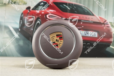 Airbag kierowcy / poduszka powietrzna, skóra, Marsala Red