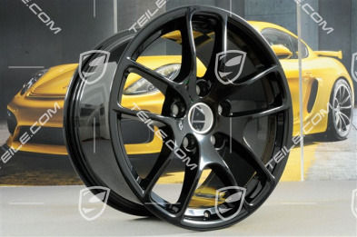 18-inch wheel rim set Cayman III, 8J x 18 ET57 + 9,5J x 18 ET49, black high gloss