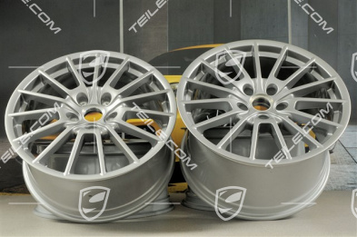 20" Komplet felg Panamera Sport, 9,5J x 20 ET65 + 11,5 J x 20 ET63, GT Silver metalik
