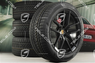20-inch "Macan S" winter wheels set, rims 9J x 20 ET26 + 10J x 20 ET19, Pirelli winter tyres 265/45 R 20 + 295/40 R 20, black satin matt, with TPMS