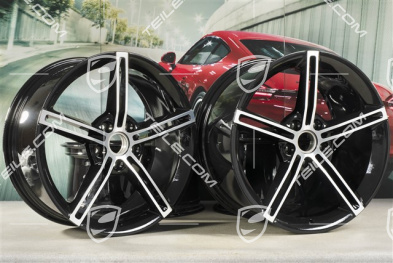 21" Komplet felg Mission E Design, 9,5J x 21 ET60 + 11,5J x 21 ET66, czarny wysoki połysk