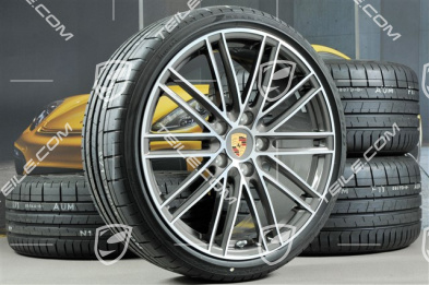 20" Turbo IV Sommerräder Satz, Felgen 8,5J x 20 ET57 + 10,5J x 20 ET47 + Pirelli Sommerreifen 235/35 ZR20 + 265/35 ZR20, mit RDK-Sensoren
