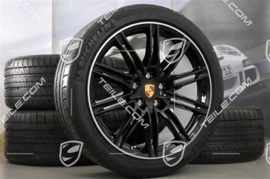 21-inch SportEdition summer wheel set, black, high gloss, 4 wheels 10J x 21 ET 50+4 tyres 295/35 R 21 107YXL, without TPMS