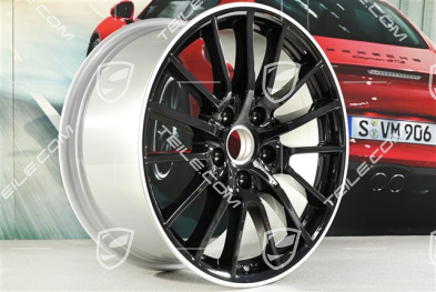 19-inch "Sport Design" wheel, 9,5J x 19 ET46, wheel star in black / silver pinstripe round the edge