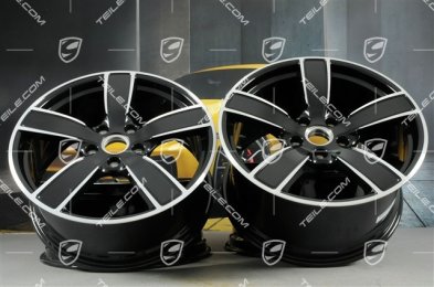 20" Felgensatz Carrera Sport, 8,5J x 20 ET57 + 10,5J x 20 ET51, Tiefschwarz Metallic