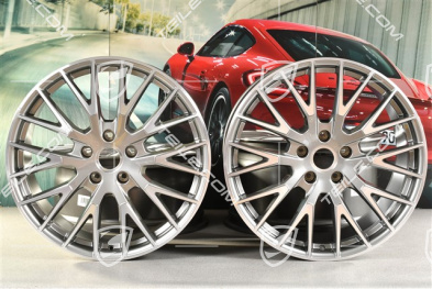 21" Felgensatz Panamera Exclusive Design, 9,5J x 21 ET71 + 11,5J x 21 ET69, Platinsilber-Metallic