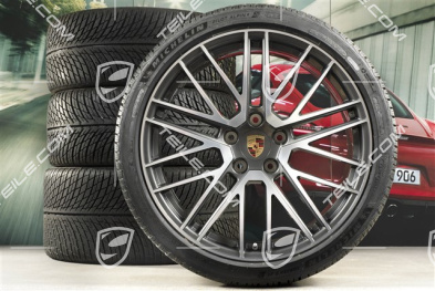 20"+21" Turbo V Winterräder Satz, Felgen 8,5J x 20 ET40 + 11J x 21 ET66 + Michelin Winterreifen 245/35 R20 + 305/30 R21