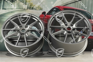 20" Carrera S III wheel rim set, 8,5J x 20 ET51 + 11J x 20 ET52, platinum satin matt